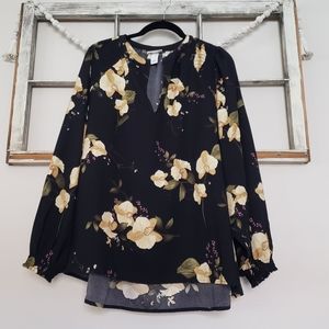 Ava & Viv Floral Blouse Tunic Shirt Top Women's X